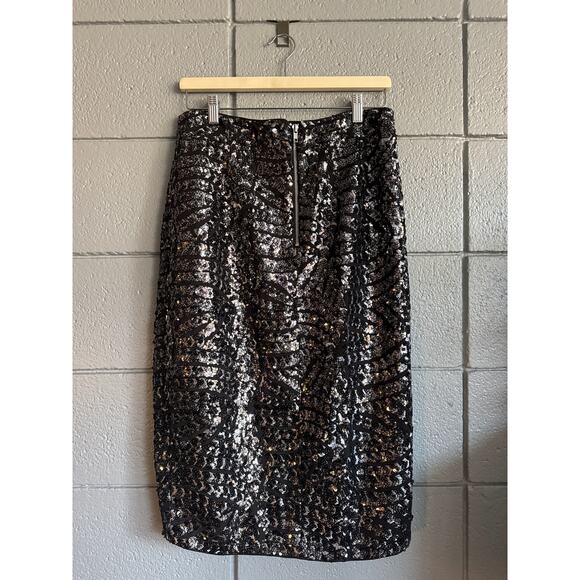 Women's Walter Baker Gatsby Josette Embellished Mesh Pencil Gypsy Skirt size 4 - Picture 5 of 7